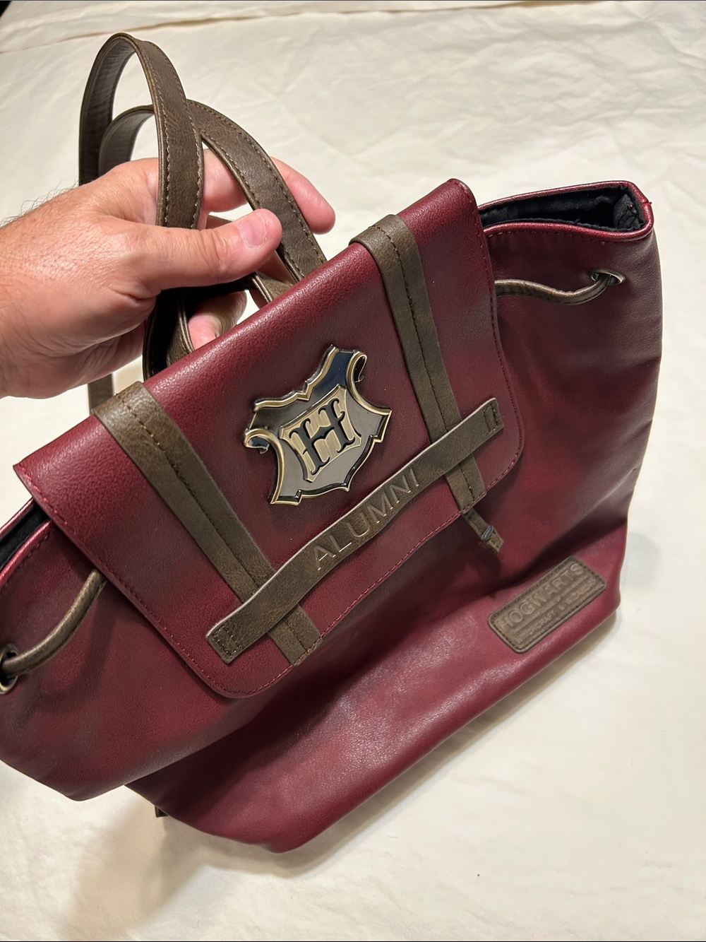 Harry Potter Burgundy & Brown Alumni Messenger Bag